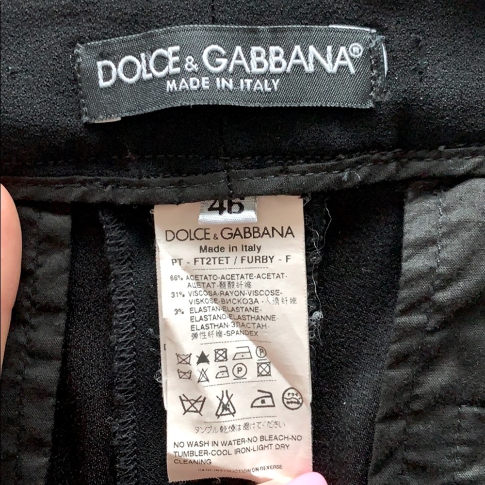 Dolce & Gabbana black straight leg pants in sz 46 - Picture 6 of 8